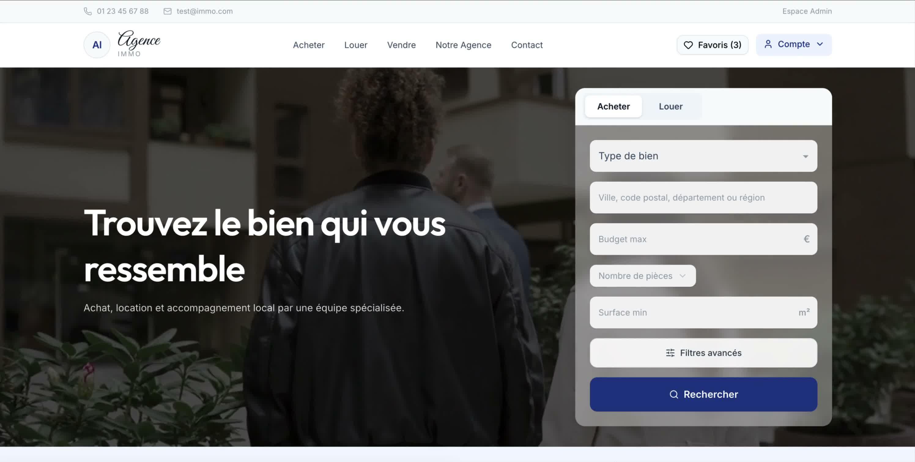 Site immobilier après optimisation, plus premium, plus clair et mieux cadré